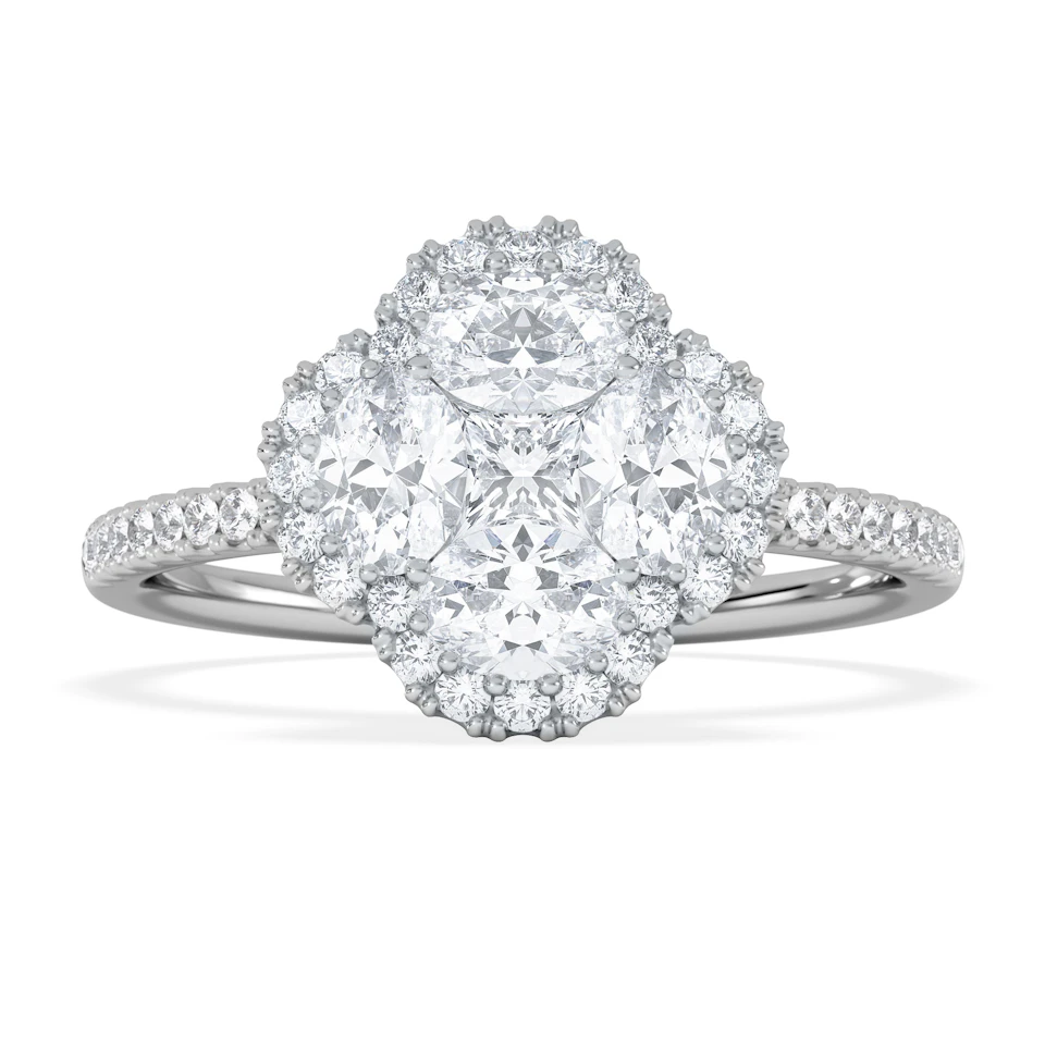 Alegria 1.00ct Lab Diamond Halo Ring in 9K White Gold