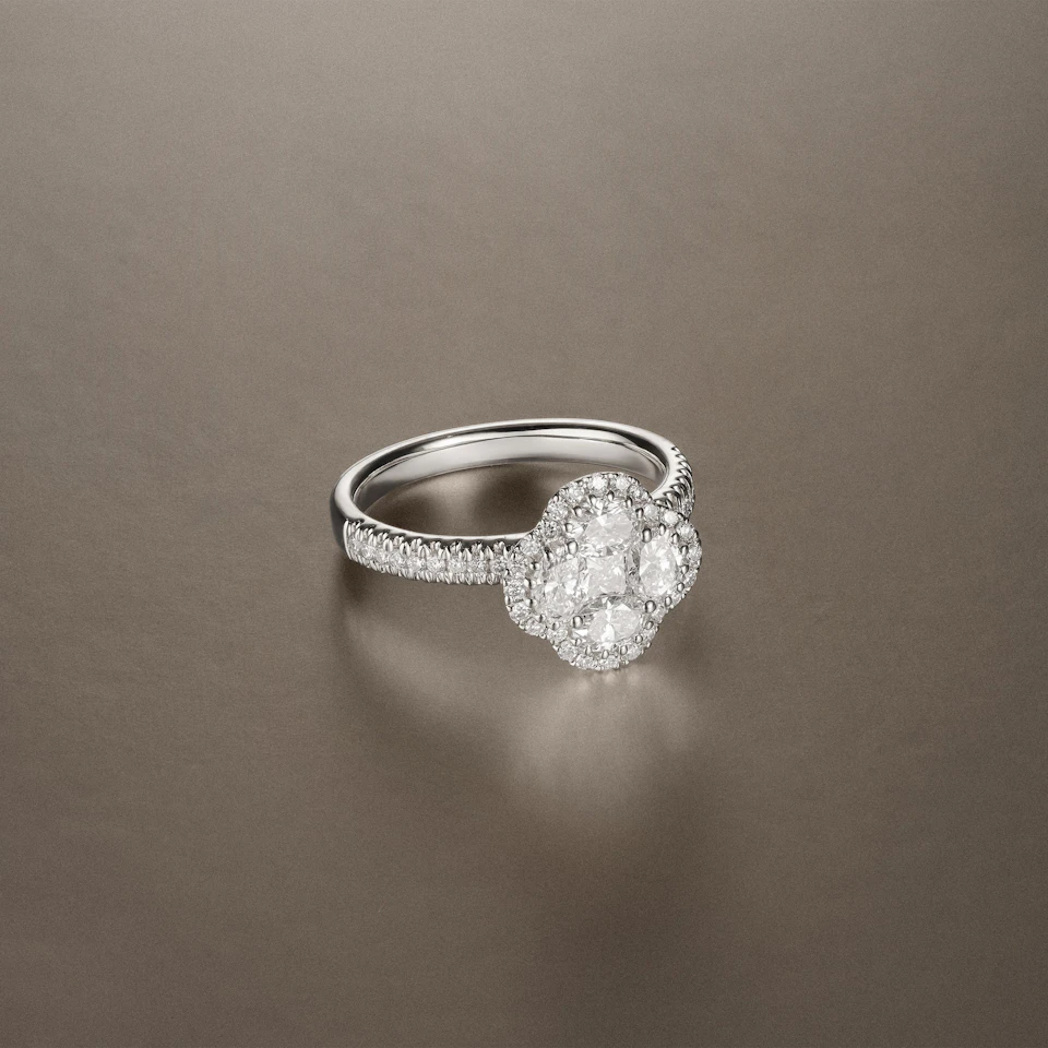 Alegria 1.00ct Lab Diamond Halo Ring in 9K White Gold