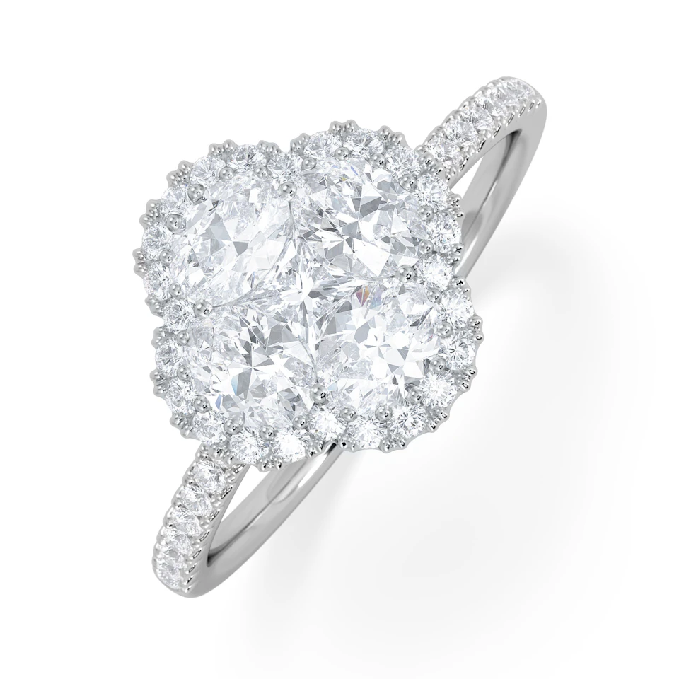 Alegria 1.00ct Lab Diamond Halo Ring in 9K White Gold