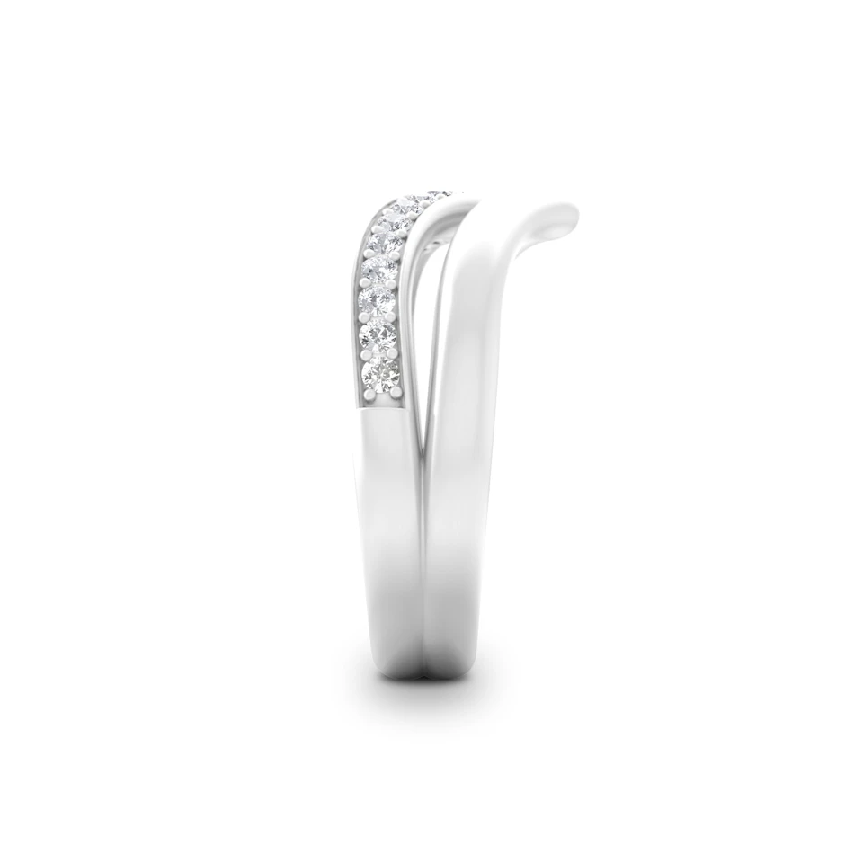 Dual 0.27ct Lab Diamond Stacking Wishbone Ring in Sterling Silver