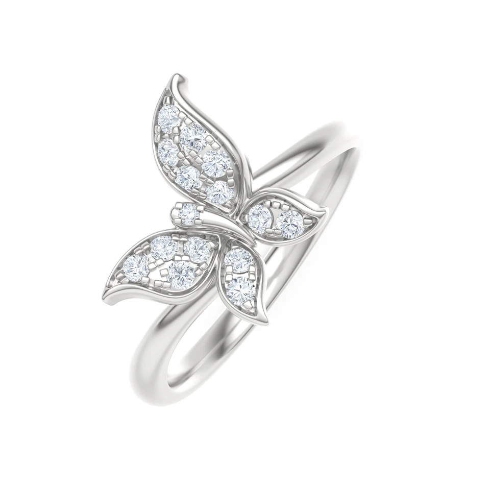 Papillon 0.19ct Lab Diamond Ring in Sterling Silver