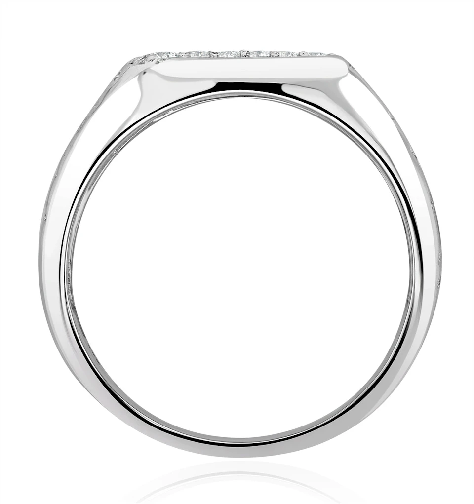 Mens Lab Diamond Signet Ring 0.25ct H/Si in Sterling Silver