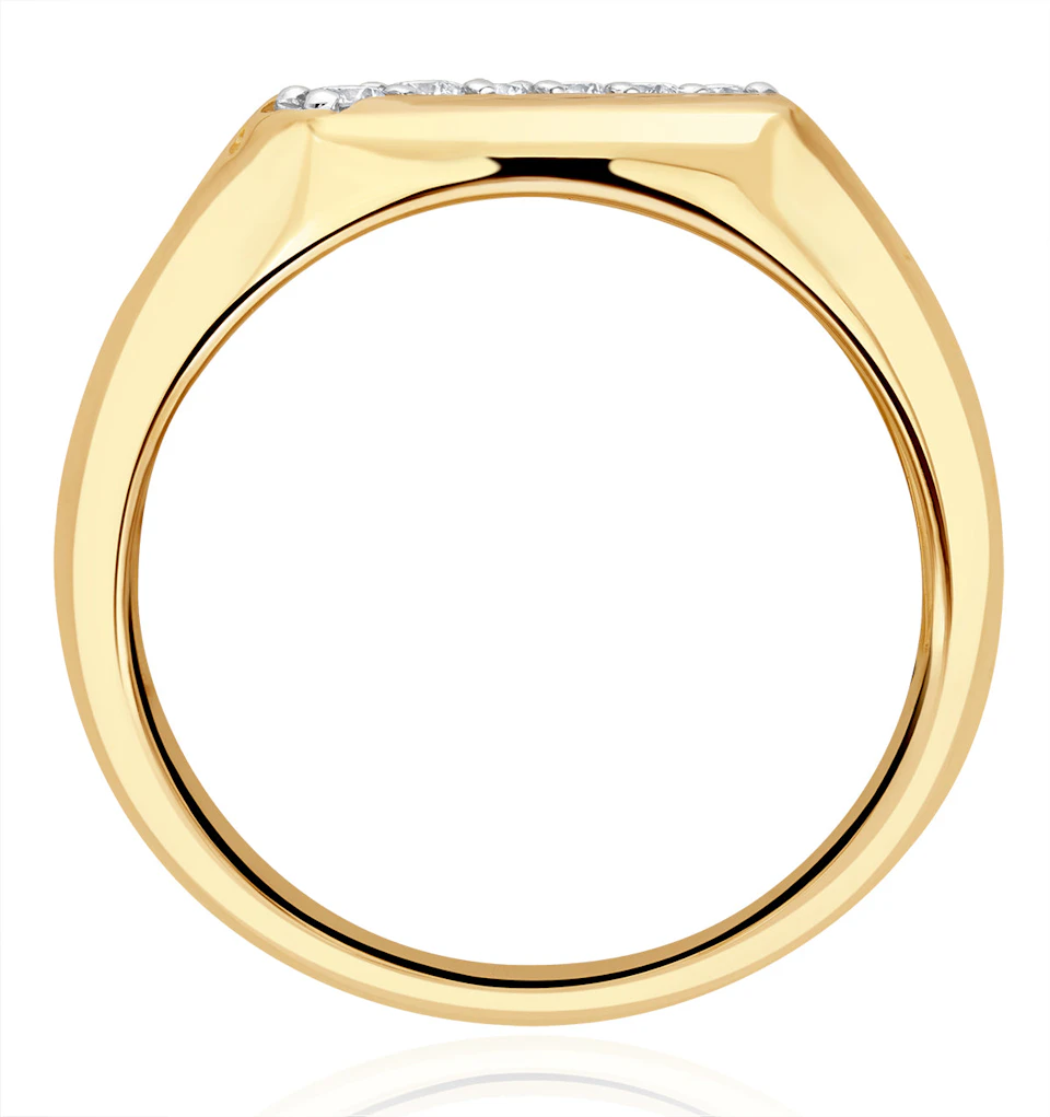 Mens Lab Diamond Signet Ring 9K Gold 0.25ct H/Si