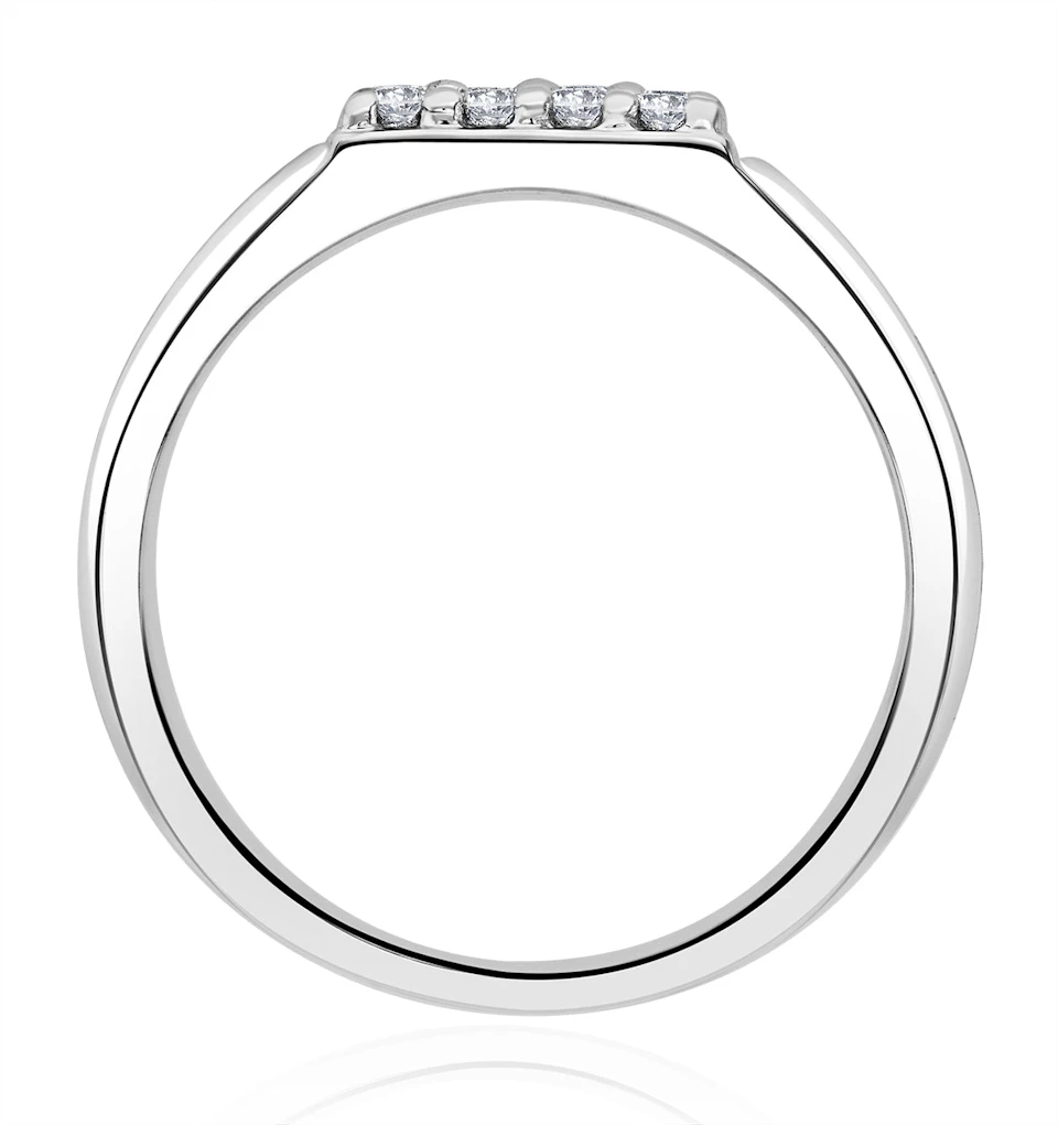 Mens Lab Diamond Encrusted 0.50ct H/Si Signet Ring in Sterling Silver