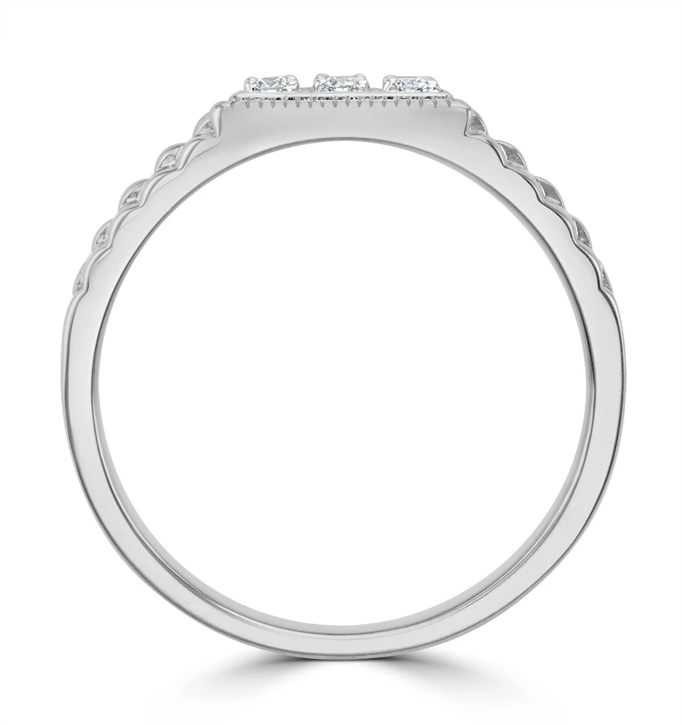 Mens Lab Diamond Ring 0.25ct H/Si in 9K White Gold