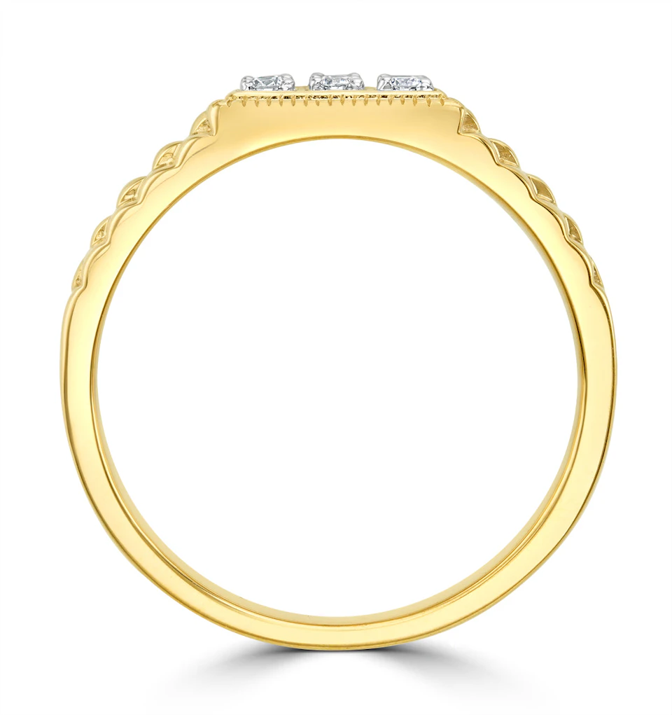 Mens Lab Diamond Design Ring 0.25ct H/Si in 9K Gold SIZE Q and T