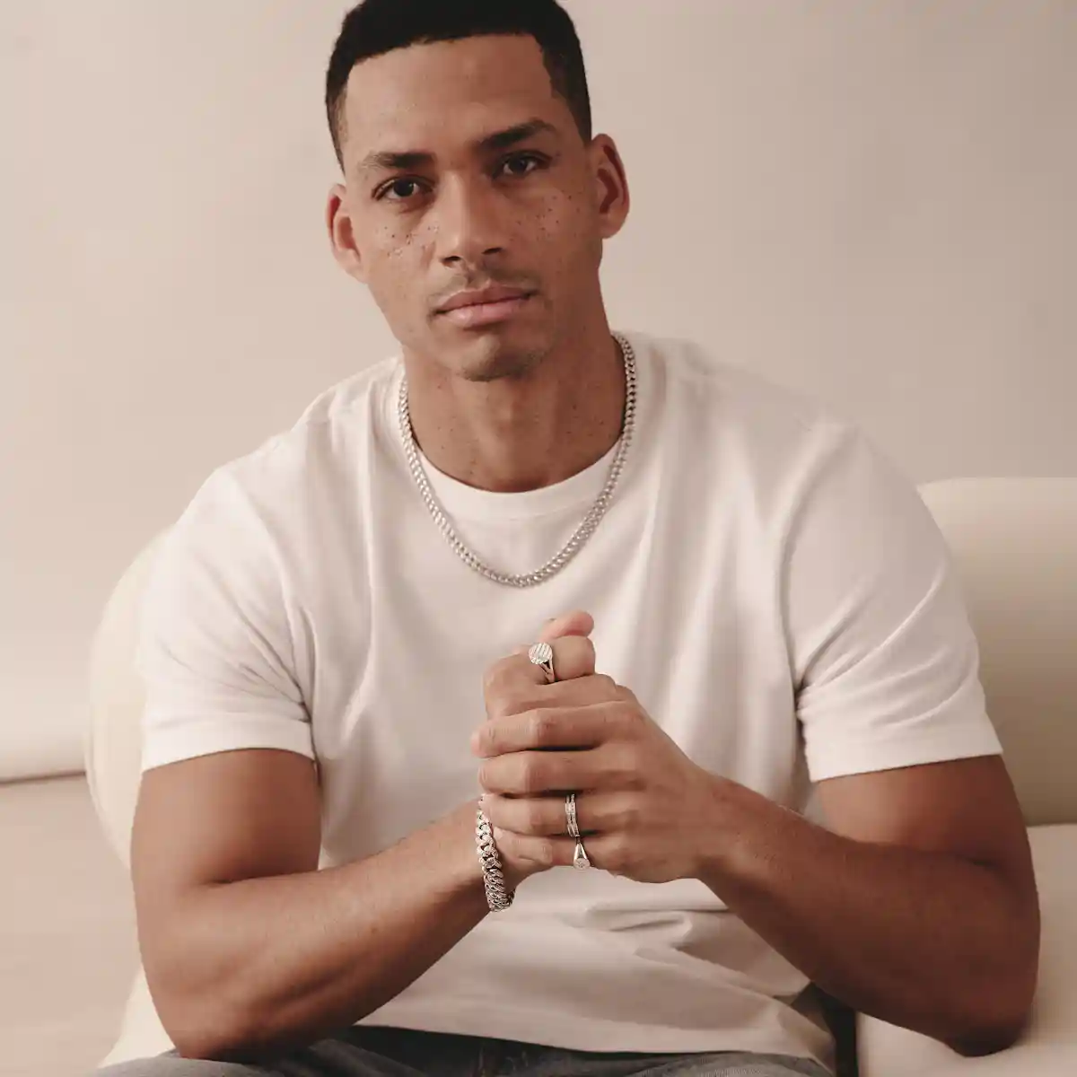 1.20CT Mens Lab Diamond Cuban Havana Link Bracelet in Sterling Silver