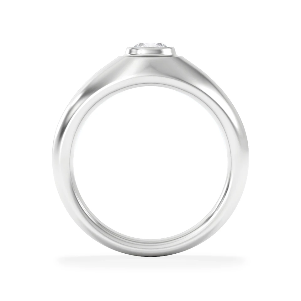 Axis Men's 0.50ct Round Cut Lab Diamond Signet Ring in Sterling Silver