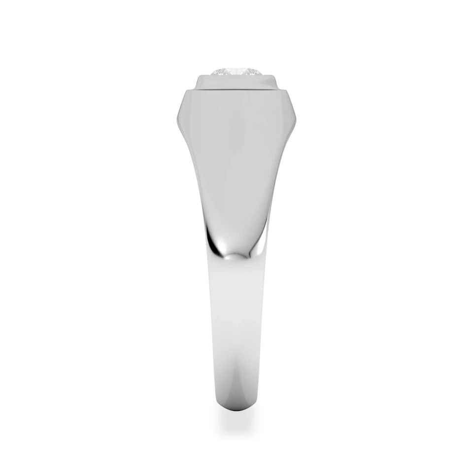 Axis Men's Lab Diamond Signet Ring 0.50ct Round Cut Set in 9k White Gold