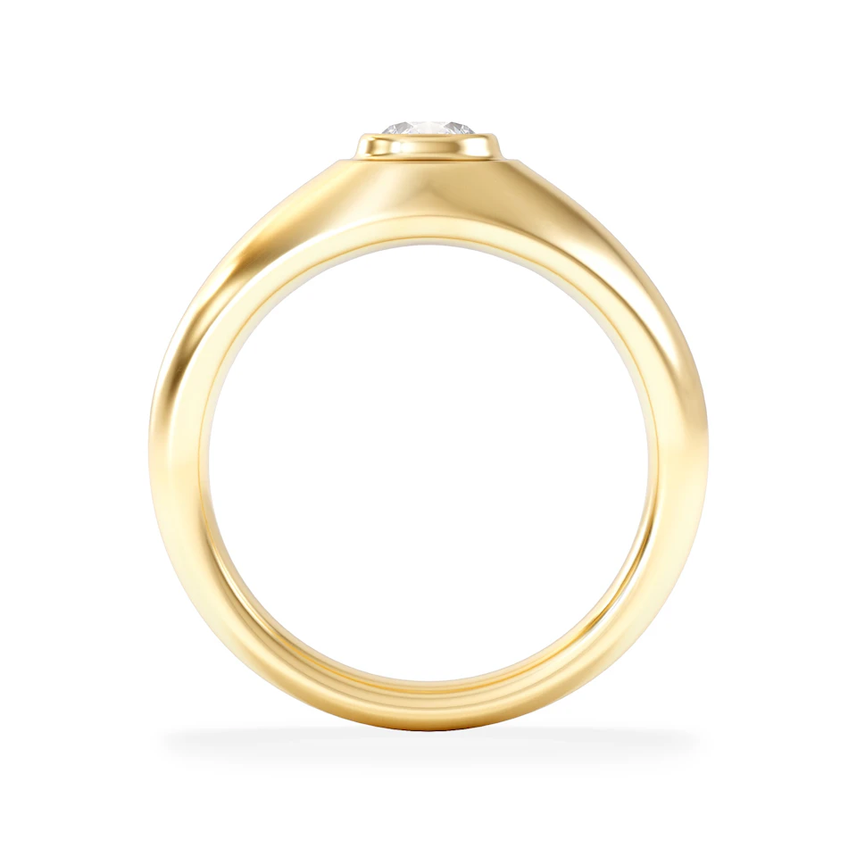Axis Men's Lab Diamond Signet Ring 0.50ct Round Cut Set in 9k Gold