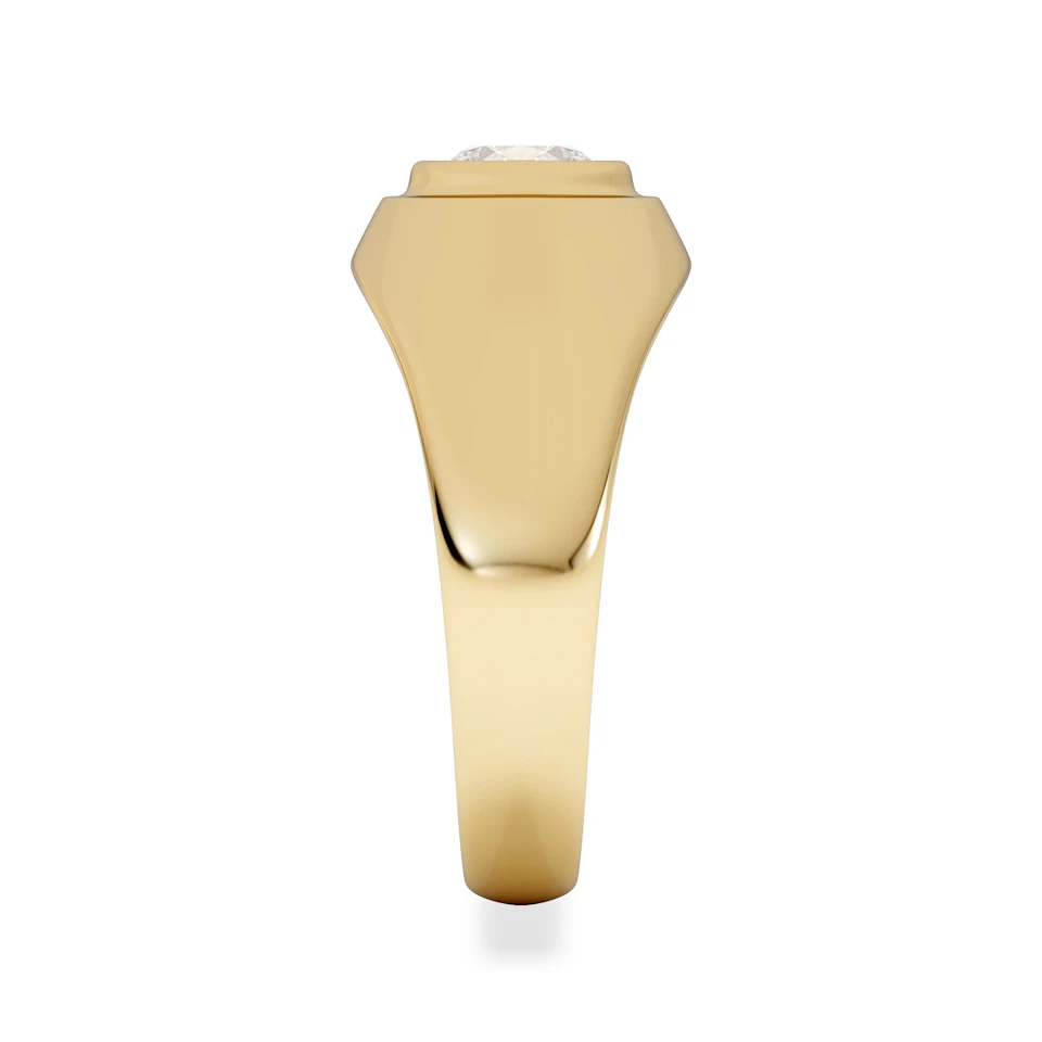 Axis Men's Lab Diamond Signet Ring 1.00ct Round Cut Set in 9k Gold