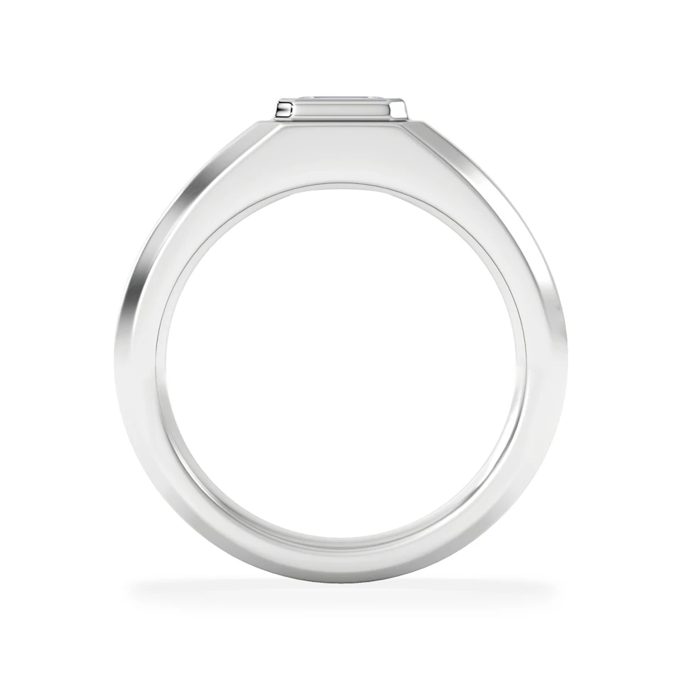 Axis Men's 0.50ct Emerald Cut Lab Diamond Signet Ring in Sterling Silver