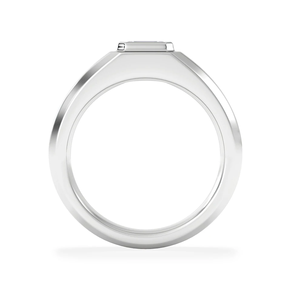 Axis Men's Lab Diamond Signet Ring 0.50ct Emerald Cut Set in 9k White Gold