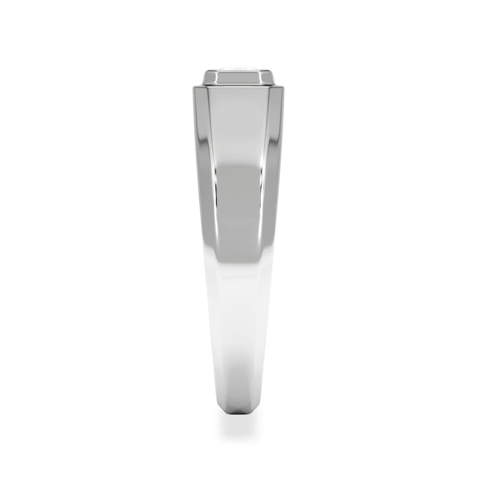 Axis Men's Lab Diamond Signet Ring 0.50ct Emerald Cut Set in 9k White Gold