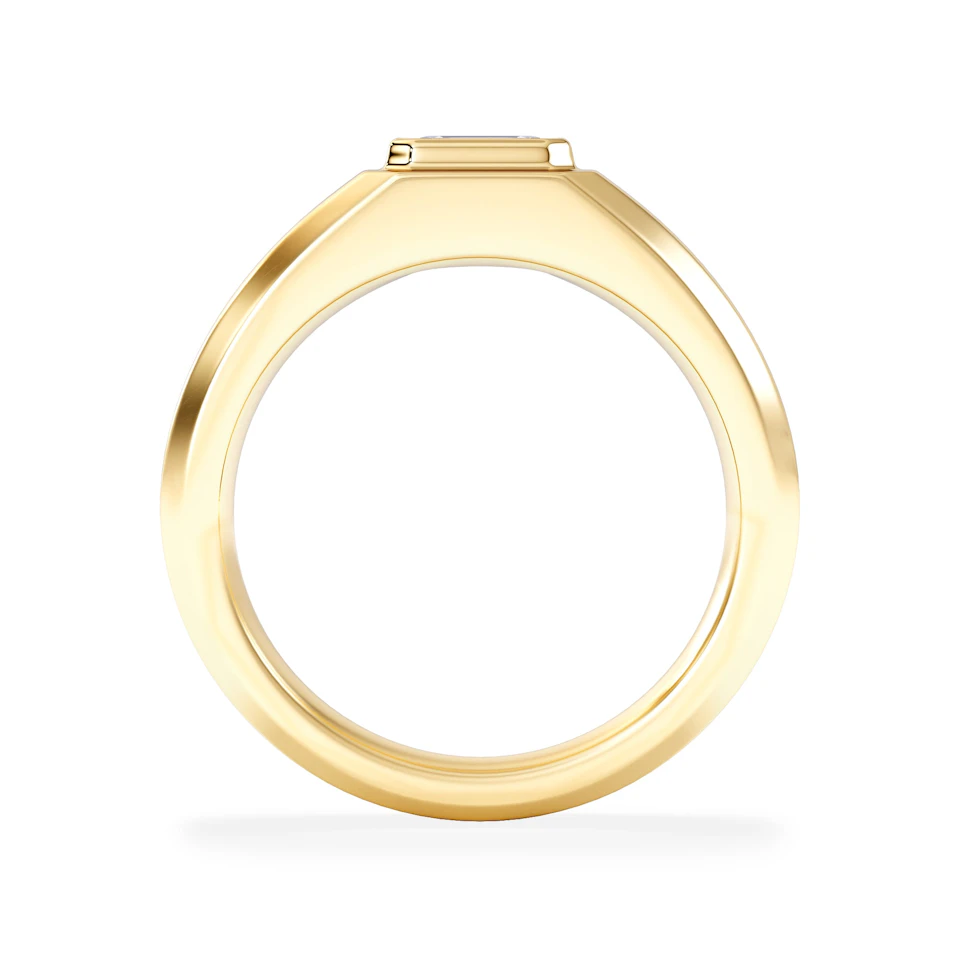 Axis Men's Lab Diamond Signet Ring 0.50ct Emerald Cut Set in 9k Gold