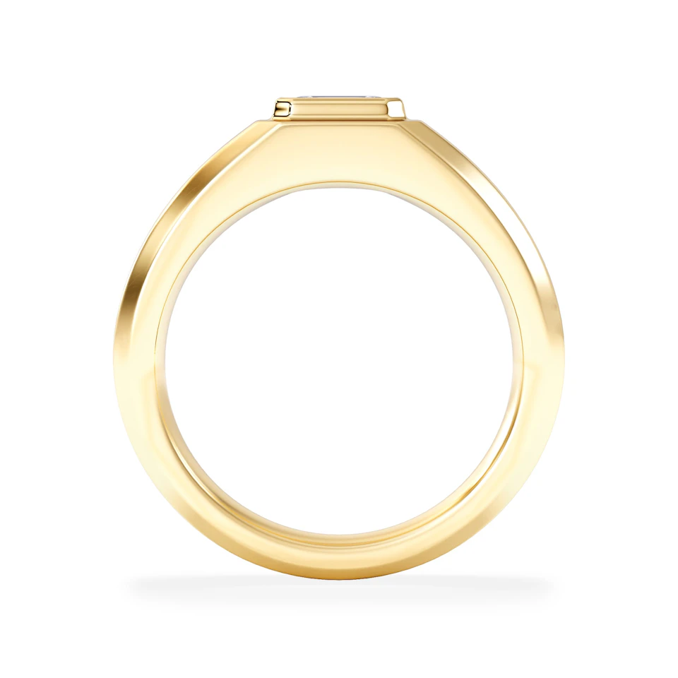 Axis Men's 0.50ct Emerald Cut Lab Diamond Signet Ring in 18K Gold Vermeil