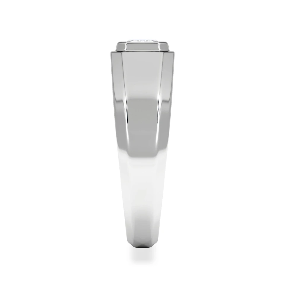 Axis Men's Lab Diamond Signet Ring 1.00ct Emerald Cut Set in 9k White Gold
