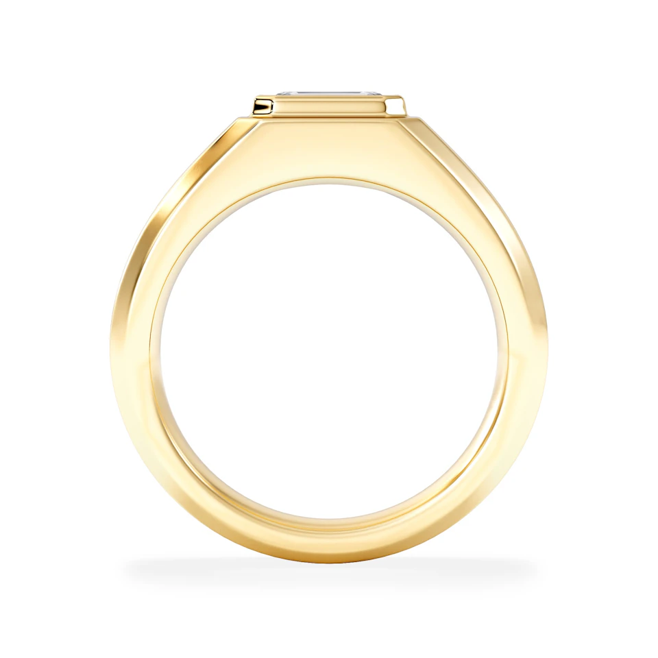 Axis Men's Lab Diamond Signet Ring 1.00ct Emerald Cut Set in 9k Gold