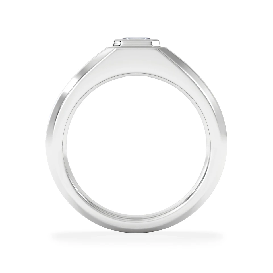 Axis Men's 0.50ct Asscher Cut Lab Diamond Signet Ring in Sterling Silver