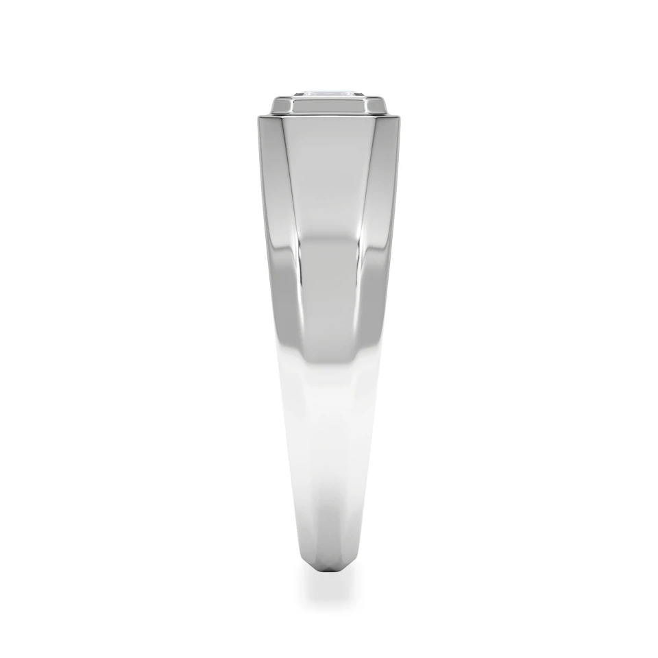 Axis Men's Lab Diamond Signet Ring 0.50ct Asscher Cut Set in 9k White Gold