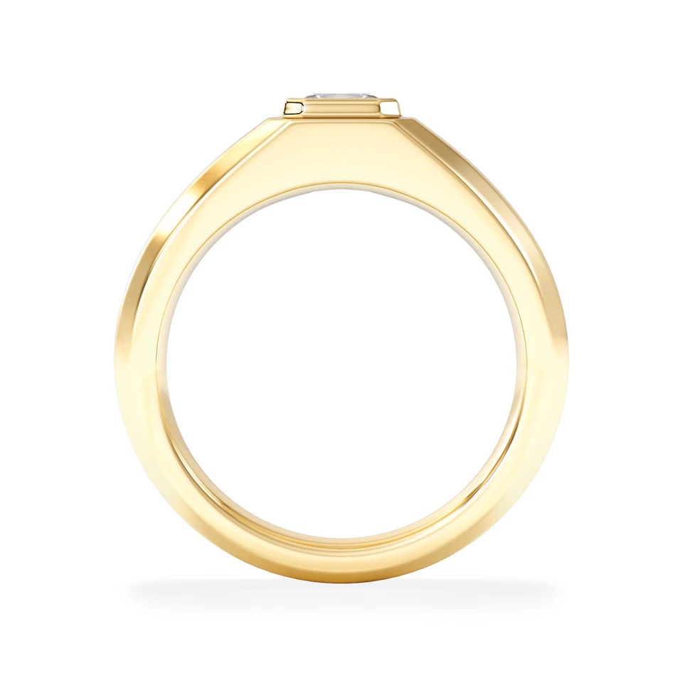 Axis Men's 0.50ct Asscher Cut Lab Diamond Signet Ring in 18K Gold Vermeil