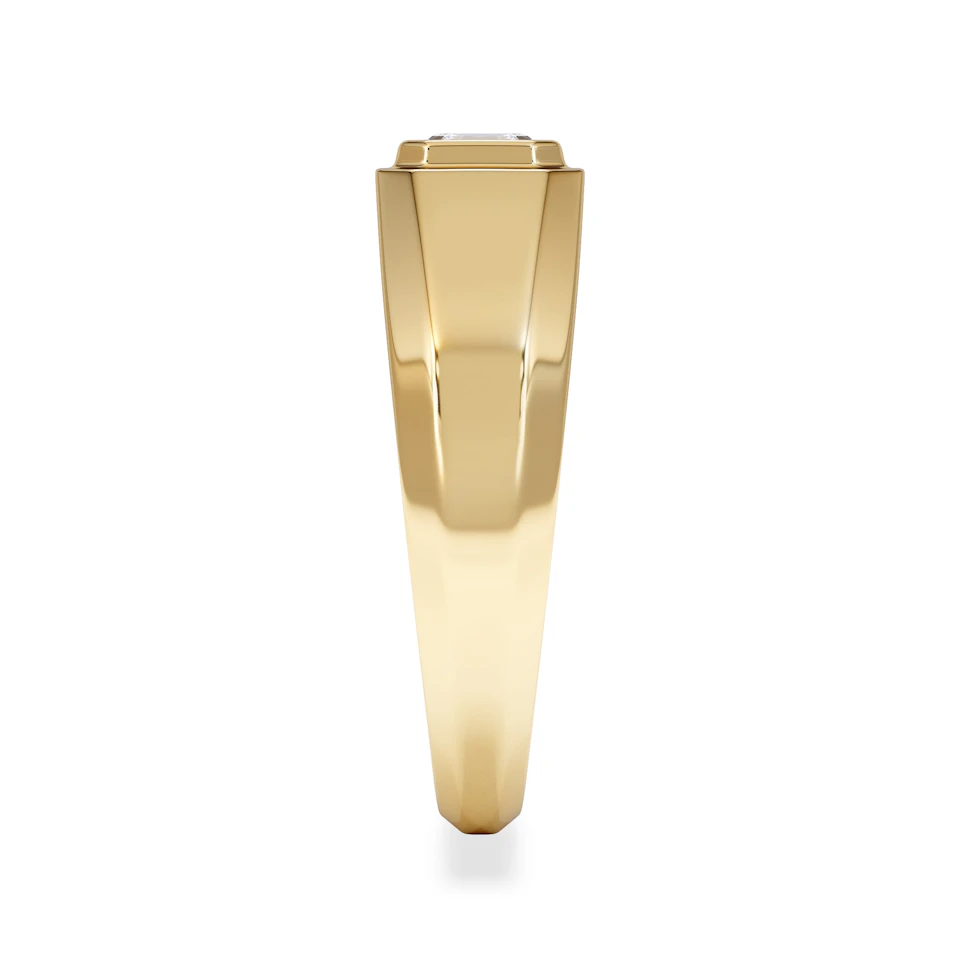Axis Men's 0.50ct Asscher Cut Lab Diamond Signet Ring in 18K Gold Vermeil