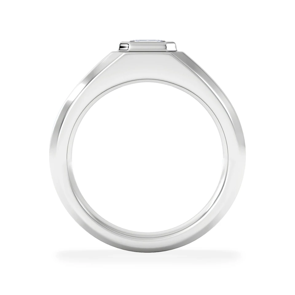 Axis Men's Lab Diamond Signet Ring 1.00ct Asscher Cut Set in 9k White Gold