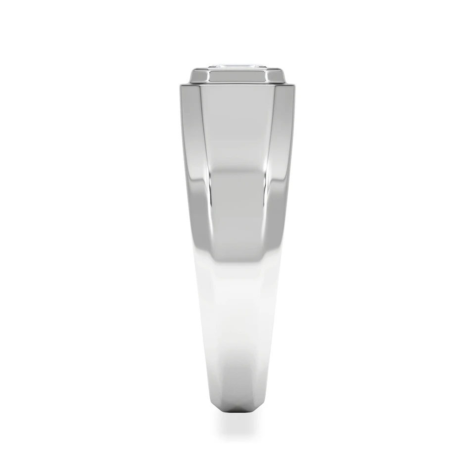 Axis Men's Lab Diamond Signet Ring 1.00ct Asscher Cut Set in 9k White Gold