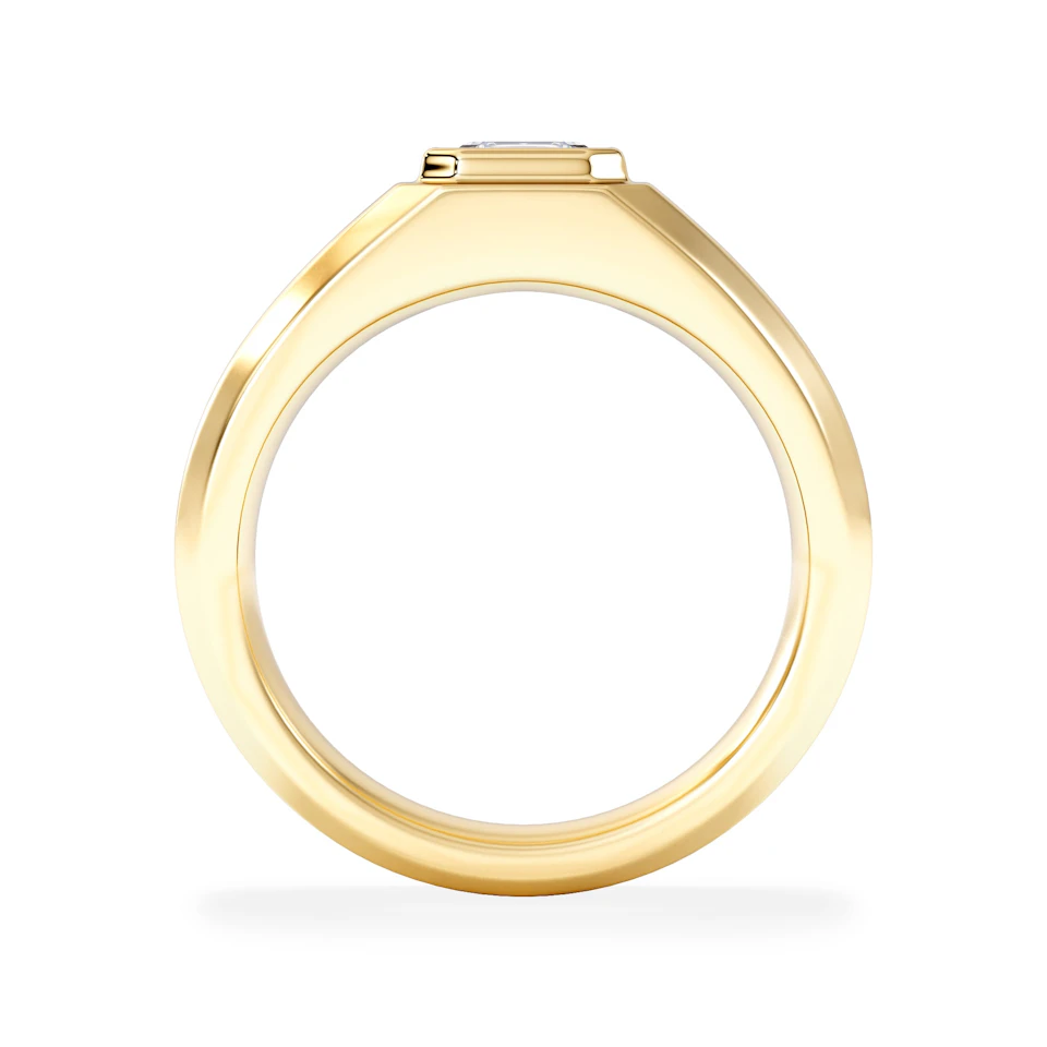 Axis Men'st Lab Diamond Signet Ring 1.00c Asscher Cut Set in 9k Gold