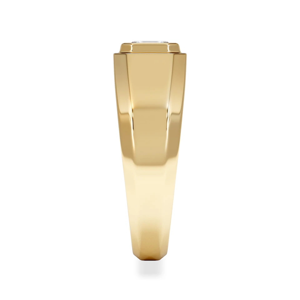 Axis Men'st Lab Diamond Signet Ring 1.00c Asscher Cut Set in 9k Gold