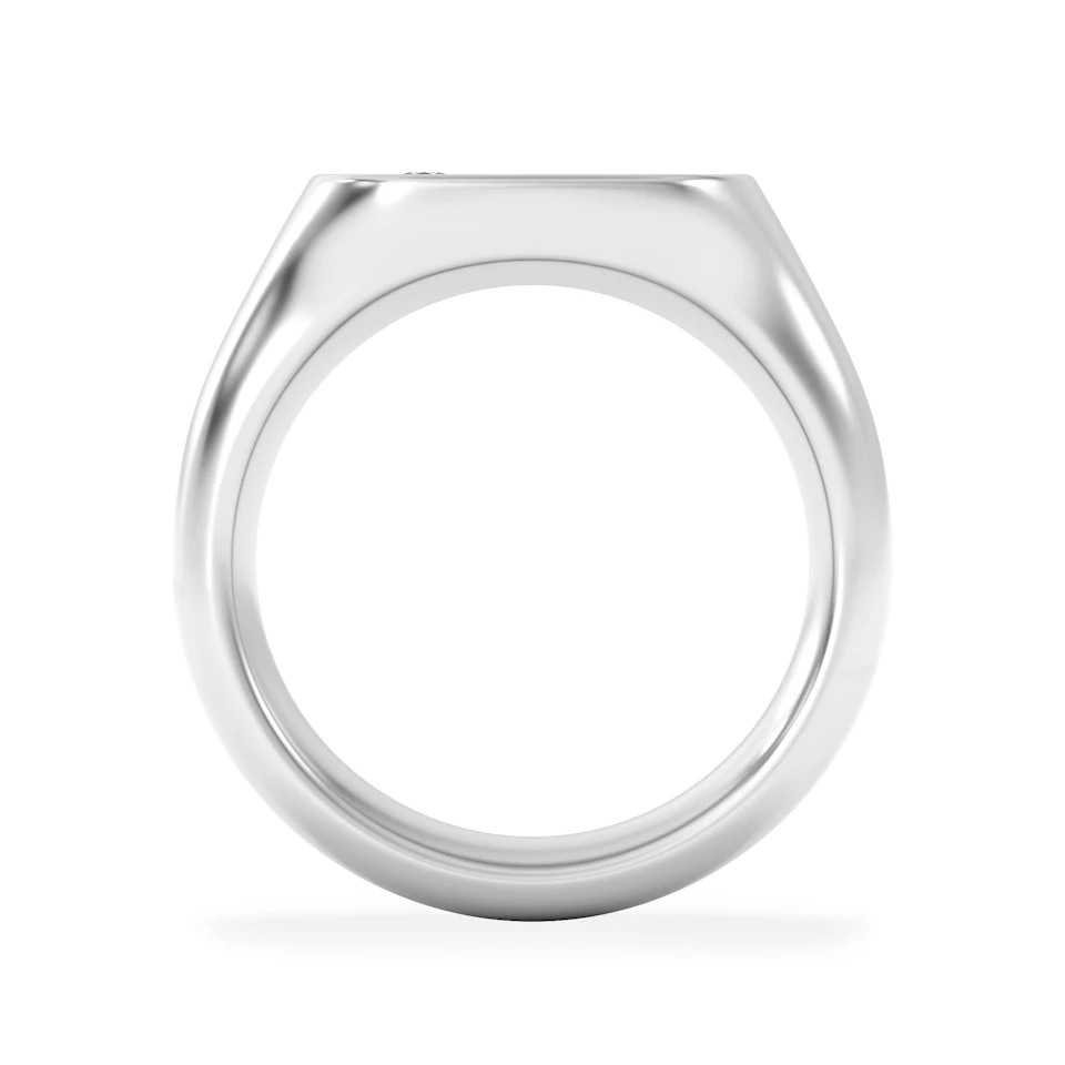 Crest 0.03ct Lab Diamond Men's Square Signet Ring in Sterling Silver