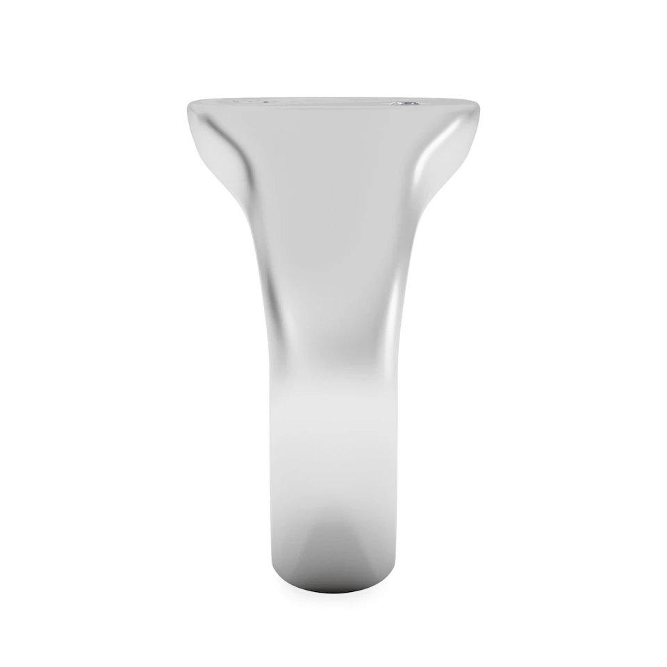 Crest 0.03ct Lab Diamond Men's Square Signet Ring in Sterling Silver