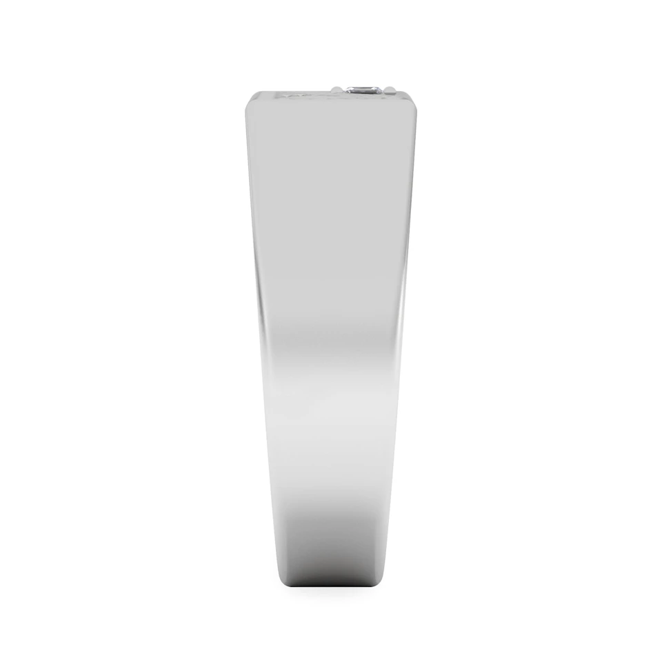 Crest 0.03ct Lab Diamond Men's Rectangle Signet Ring in Sterling Silver