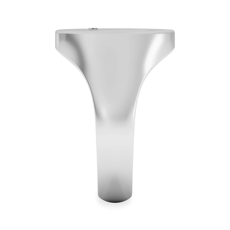 Crest 0.03ct Lab Diamond Men's Round Signet Ring in Sterling Silver