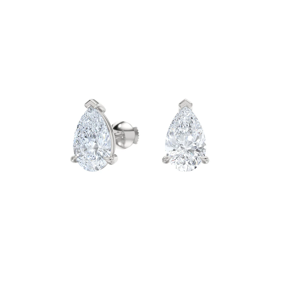 2.00ct Pear Cut Lab Diamond Stud Earrings in Platinum