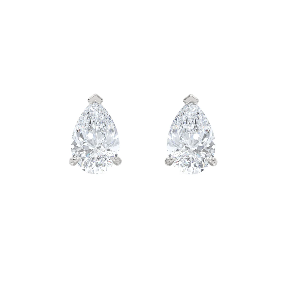 3.00ct Pear Cut Lab Diamond Stud Earrings in Platinum