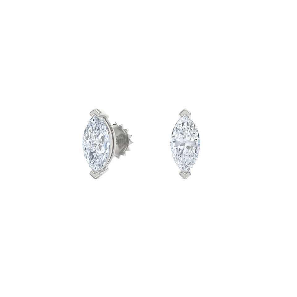 0.50ct Marquise Cut Lab Diamond Stud Earrings in Platinum