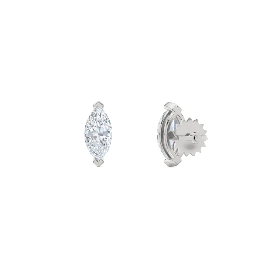 0.50ct Marquise Cut Lab Diamond Stud Earrings in Platinum