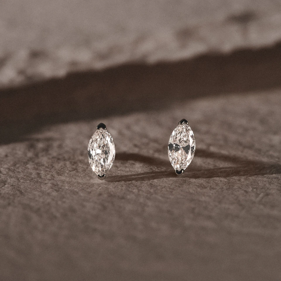 2.00ct Marquise Cut Lab Diamond Stud Earrings in Platinum