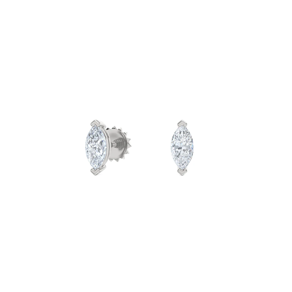 2.00ct Marquise Cut Lab Diamond Stud Earrings in Platinum