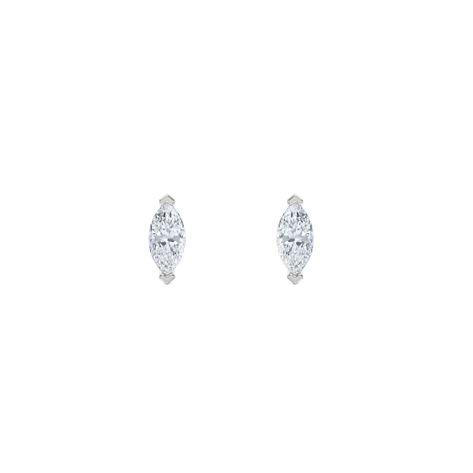 2.00ct Marquise Cut Lab Diamond Stud Earrings in 18K White Gold