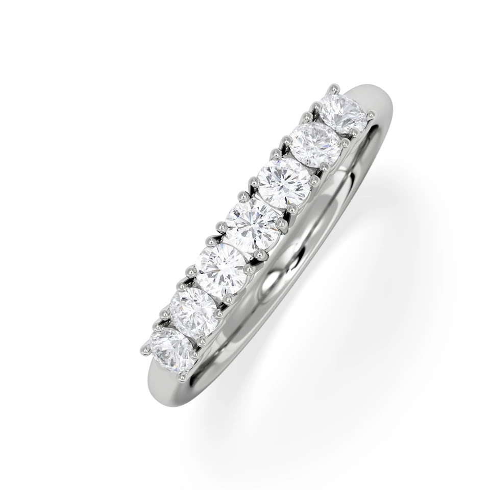 Chloe 18K White Gold 7 Stone Diamond Eternity Ring 0.75CT H/SI