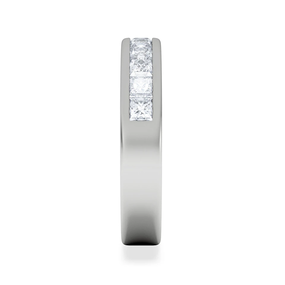Platinum Princess Diamond Half Eternity Ring 1.00CT H/SI