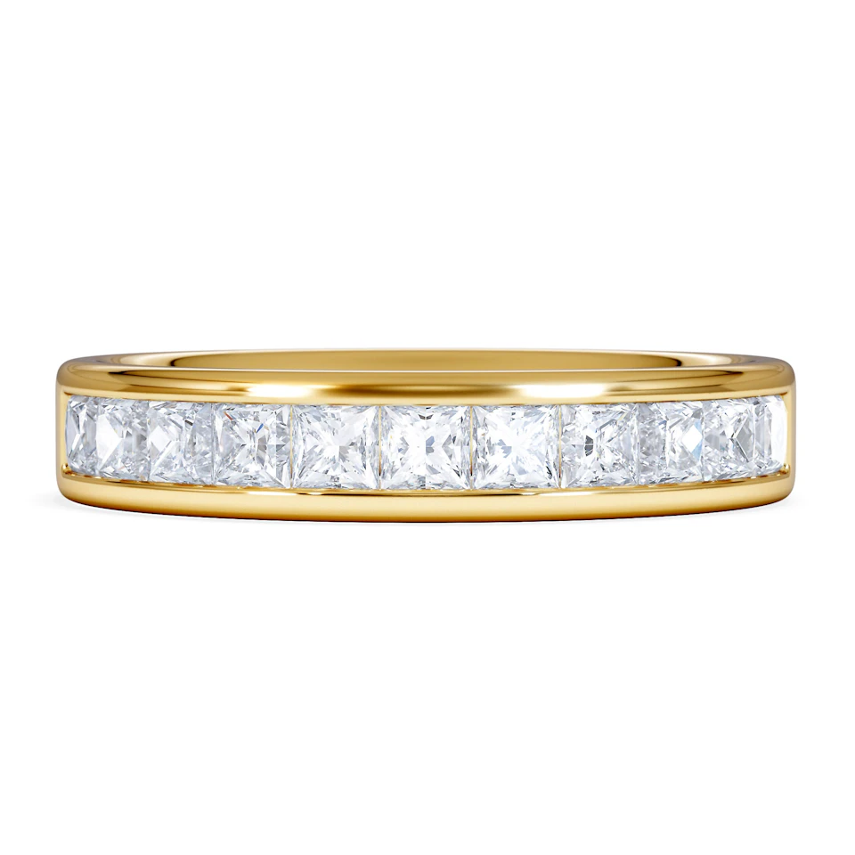 Eterna Lab Diamond Princess Cut Half Eternity Ring 1.00ct F/VS in 9K Gold