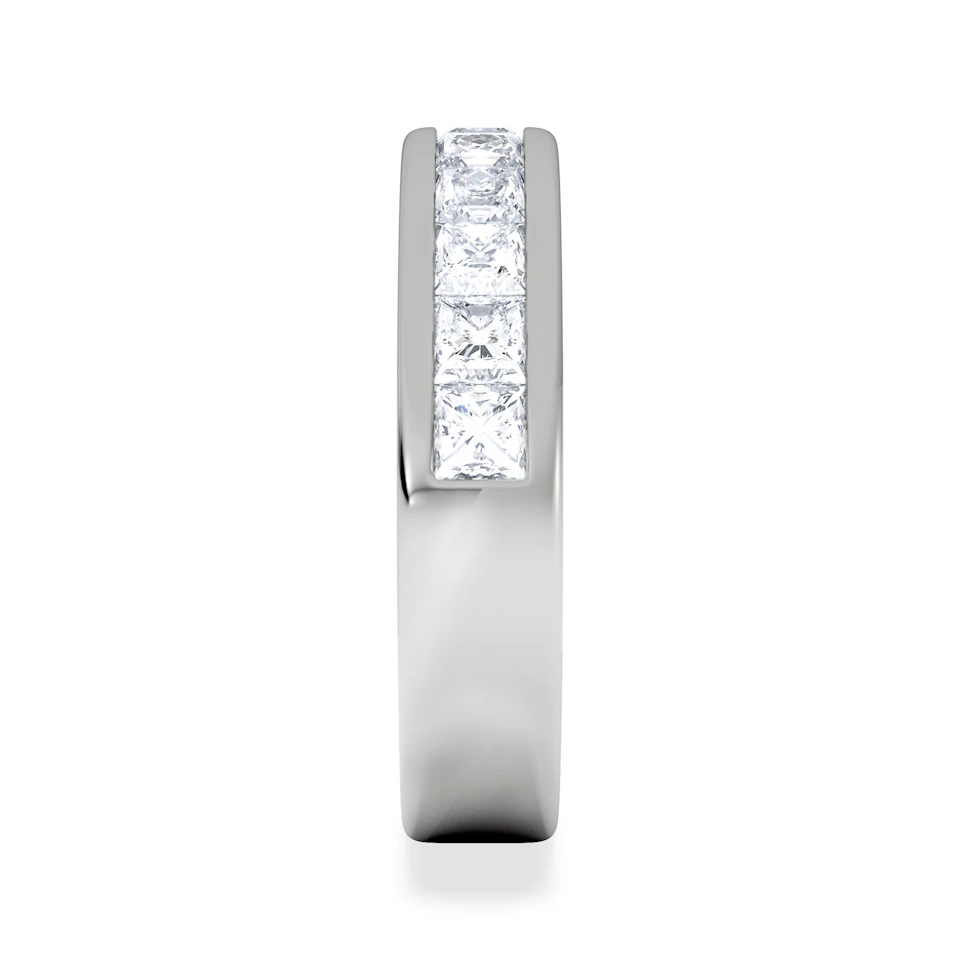 Eterna Lab Diamond Princess Cut Half Eternity Ring 1.50ct F/VS in 9K White Gold