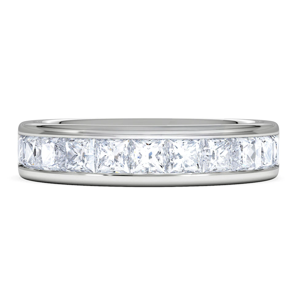 Eterna Lab Diamond Princess Cut Half Eternity Ring 1.50ct F/VS in 9K White Gold