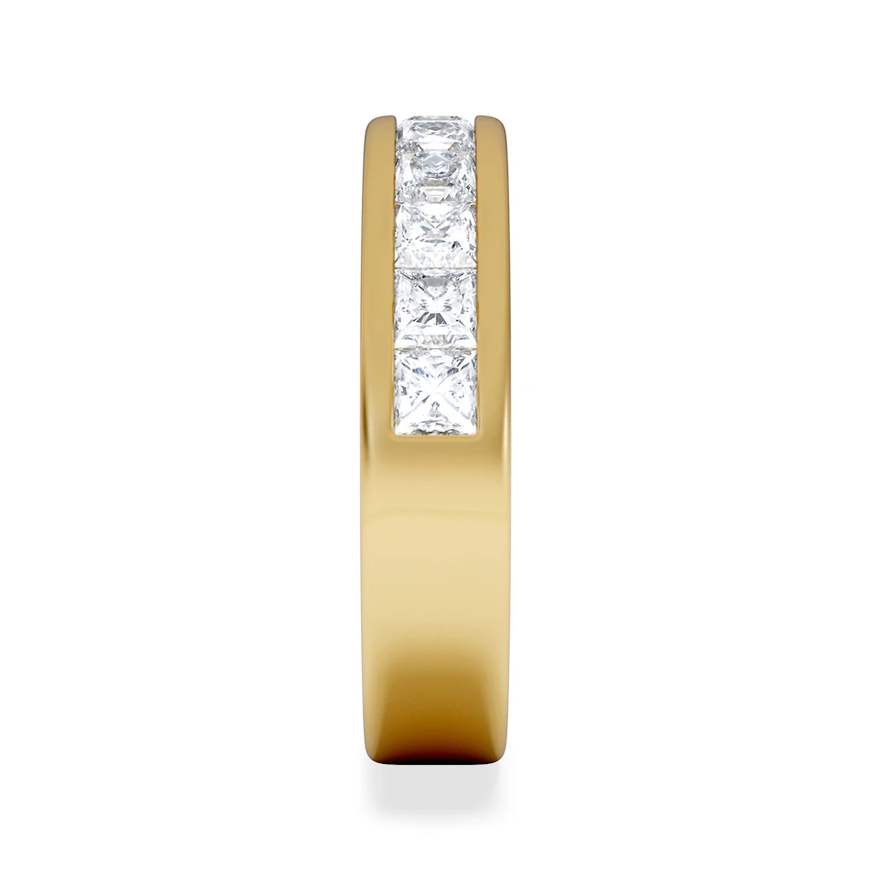 Eterna Lab Diamond Princess Cut Half Eternity Ring 1.50ct F/VS in 9K Gold