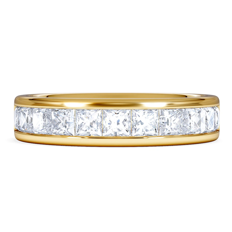 Eterna Lab Diamond Princess Cut Half Eternity Ring 1.50ct F/VS in 9K Gold