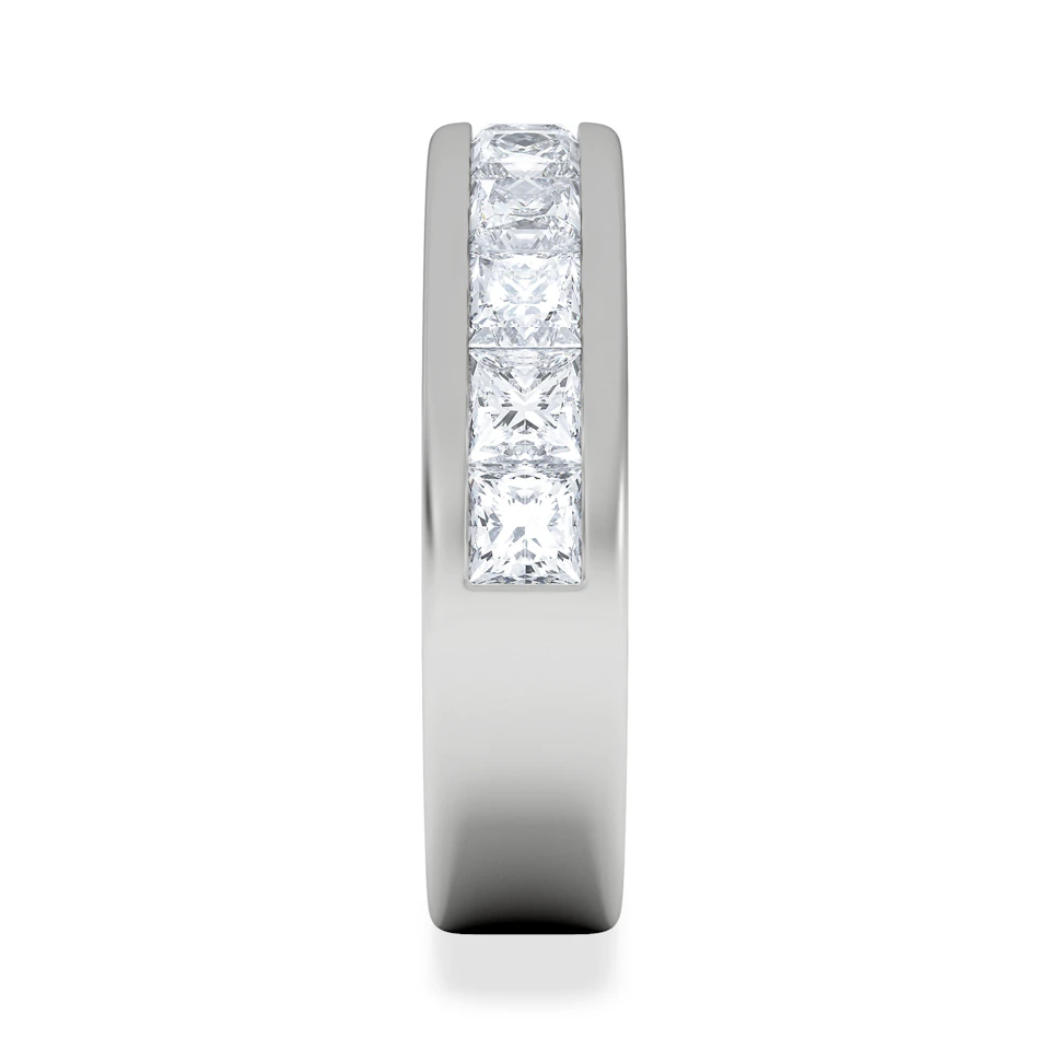 Eterna Lab Diamond Princess Cut Half Eternity Ring 2.00ct F/VS in 9K White Gold