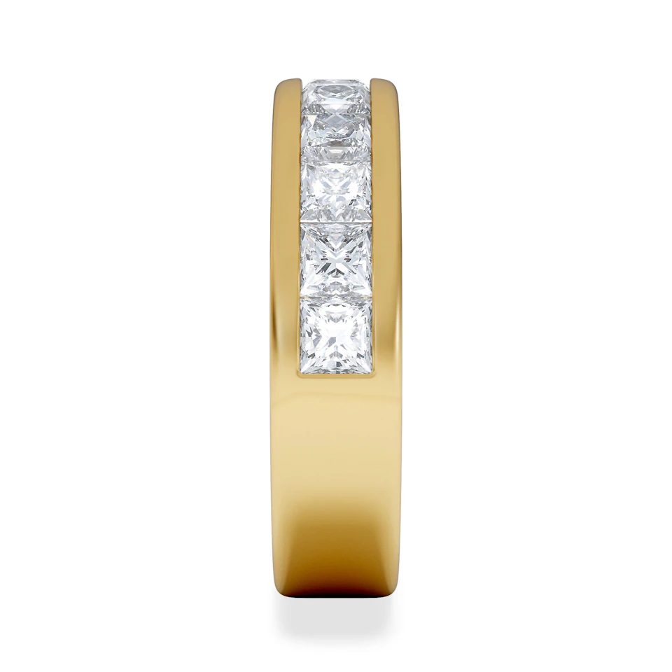 Eterna Lab Diamond Princess Cut Half Eternity Ring 2.00ct F/VS in 9K Gold